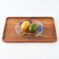 ガラス作家 佐々木翔子 丸大皿 ブルー×グレー ガラス作家 佐々木翔子 ガラスもの