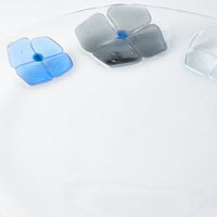 ガラス作家 佐々木翔子 丸大皿 ブルー×グレー ガラス作家 佐々木翔子 ガラスもの