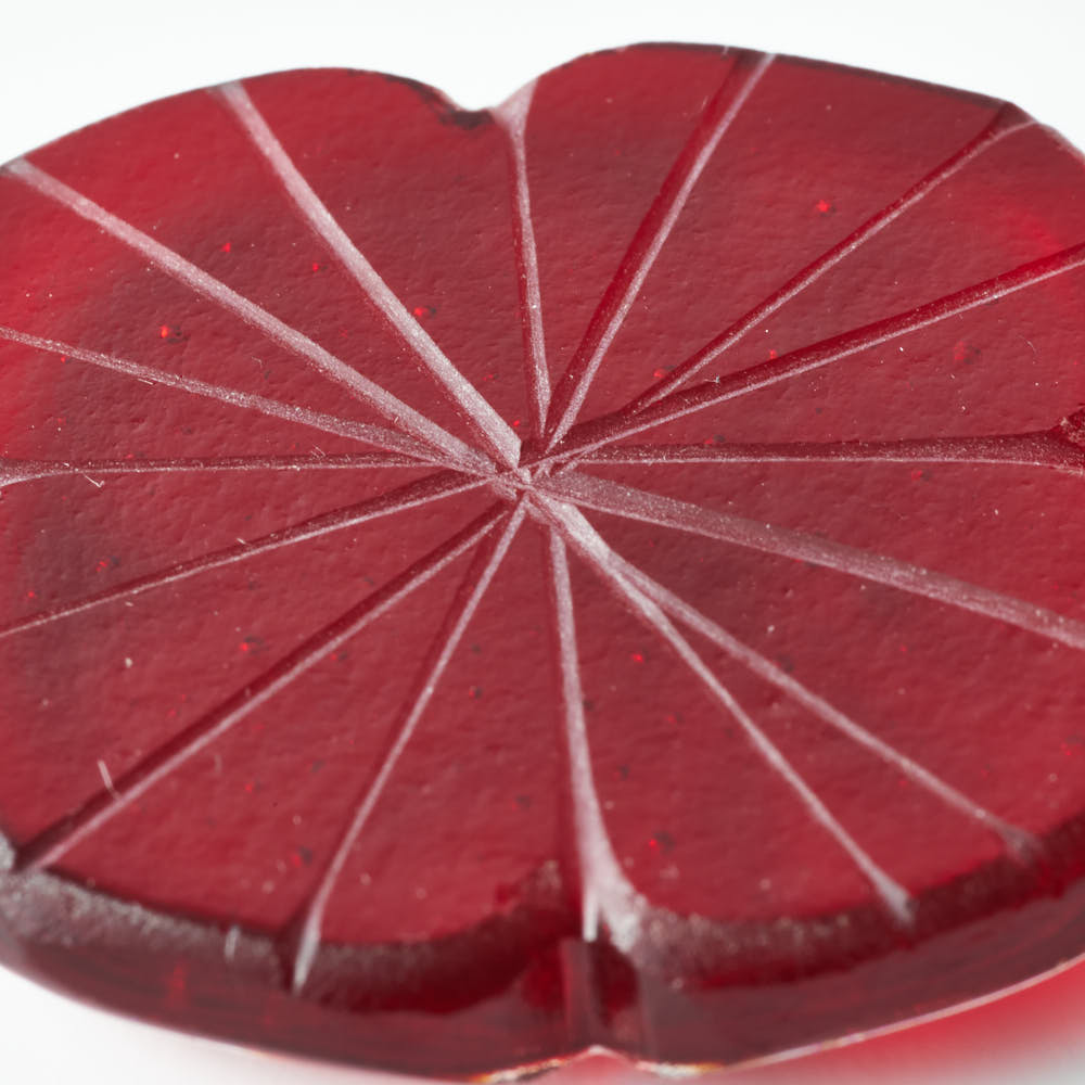 ガラス作家 佐々木翔子 花切子箸置き レッド ガラス作家 佐々木翔子 ガラスもの