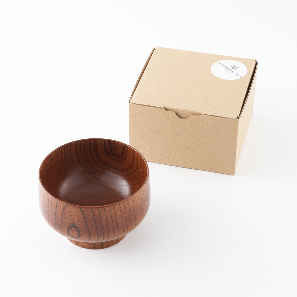 白鷺木工 サブロク椀 布袋 欅 漆茶 白鷺木工 木工もの