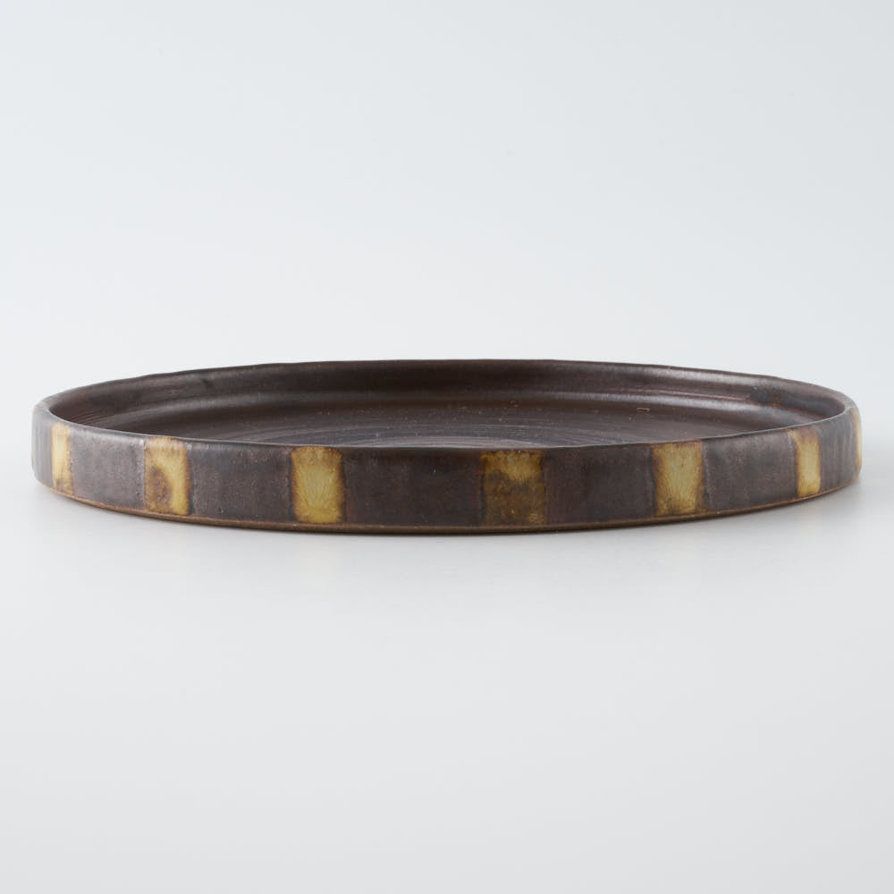 Deep Gorge FLAT S acorn & tan(焦茶 x 黄) Deep Gorge 陶磁器作家もの
