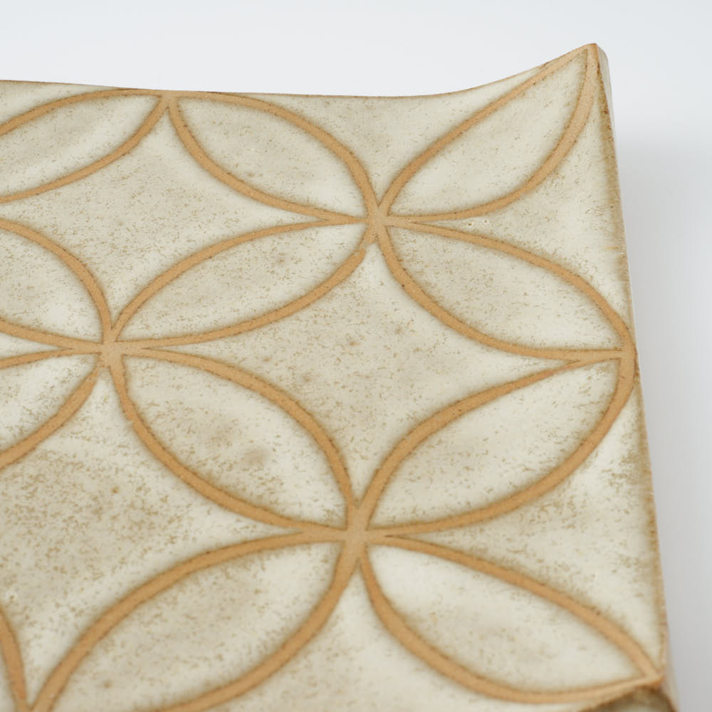 Deep Gorge REC L-FLOWER SAND(ベージュ) Deep Gorge 陶磁器作家もの