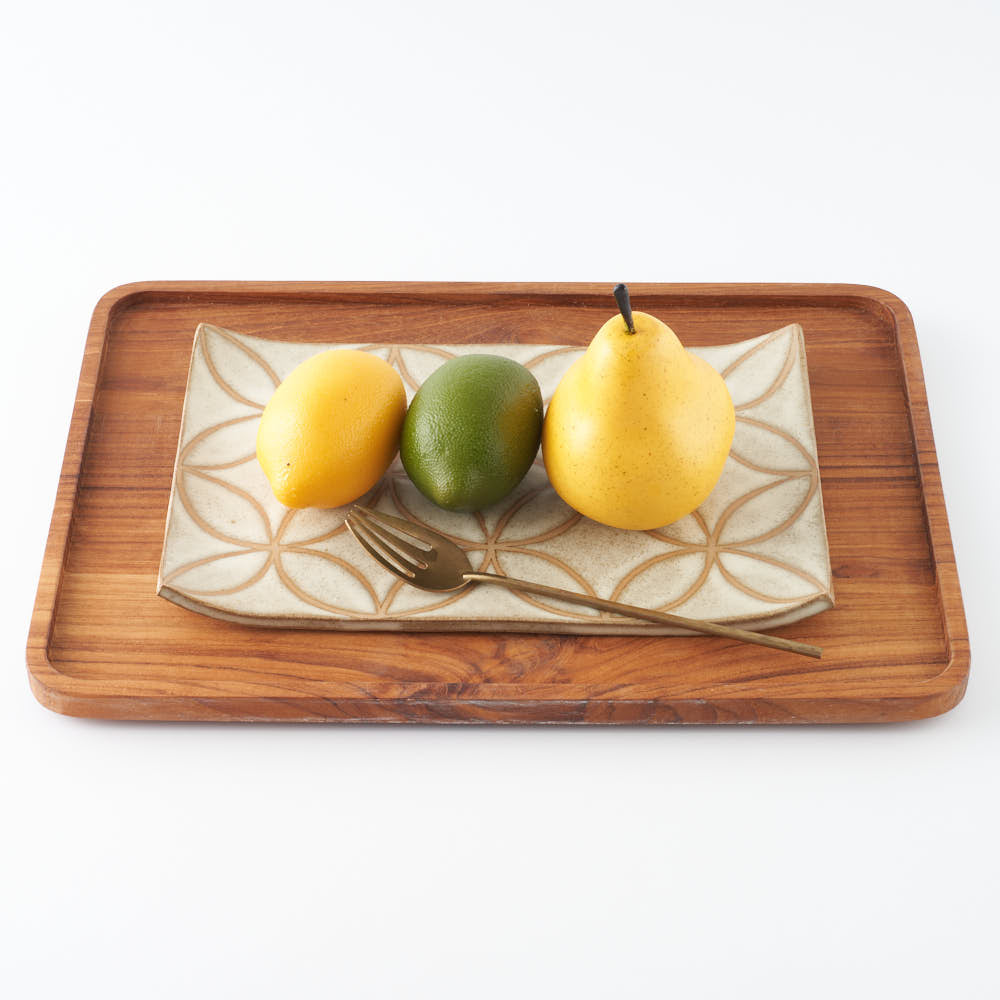 Deep Gorge REC L-FLOWER SAND(ベージュ) Deep Gorge 陶磁器作家もの