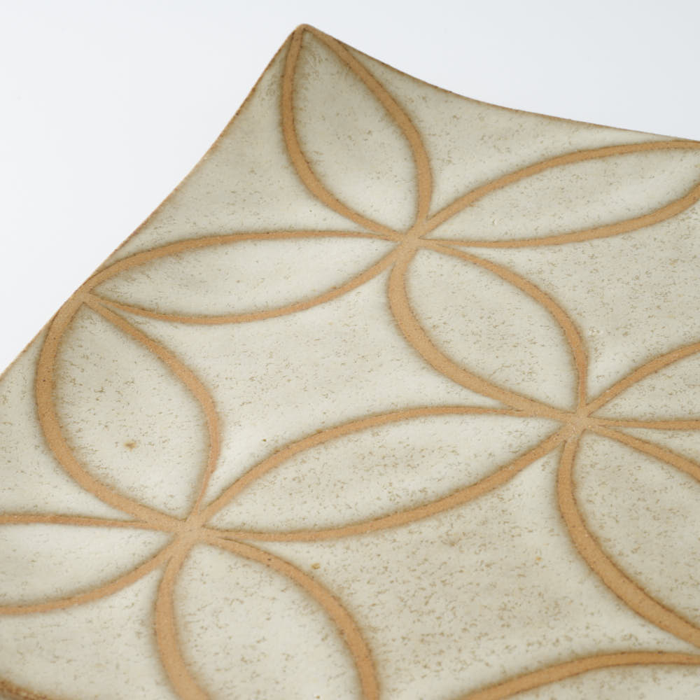 Deep Gorge REC L-FLOWER SAND(ベージュ) Deep Gorge 陶磁器作家もの