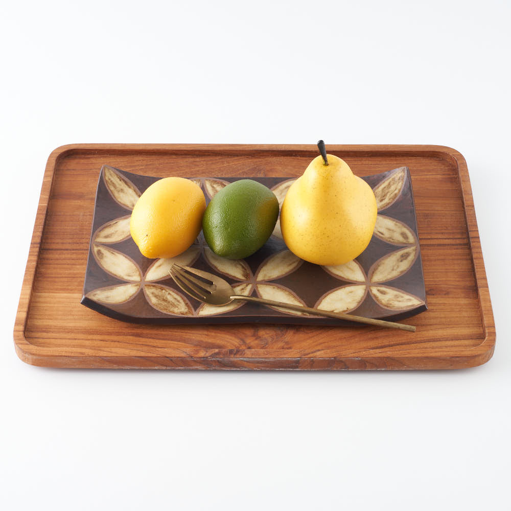 作家 エヴァンズ高田寛子 REC L-FLOWER acorn & tan(焦茶 x 黄) 作家 エヴァンズ高田寛子 陶磁器作家もの