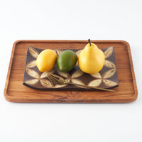 作家 エヴァンズ高田寛子 REC L-FLOWER acorn & tan(焦茶 x 黄) 作家 エヴァンズ高田寛子 陶磁器作家もの