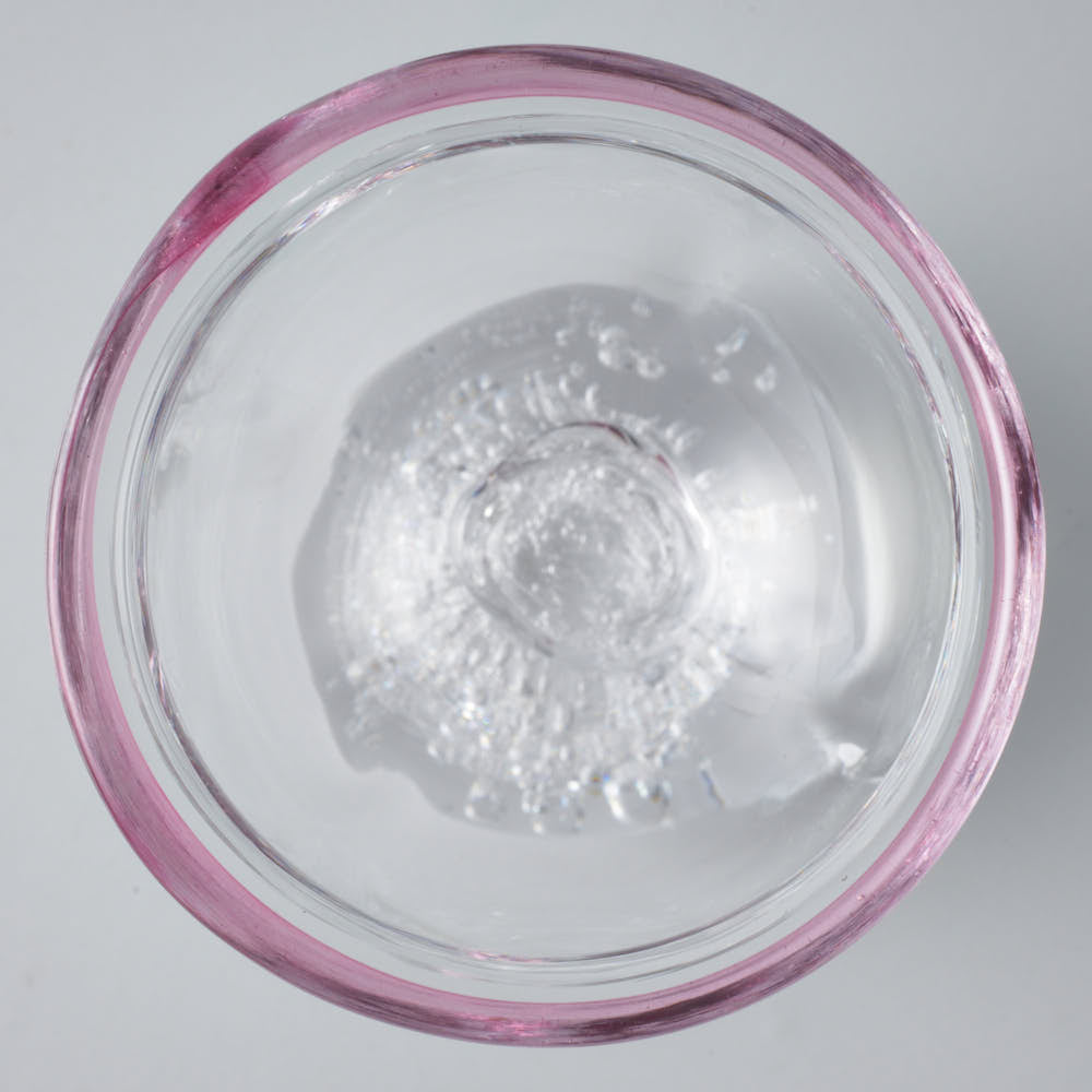 ガラス作家 梶原理恵子 氷玉グラス (口巻きVer.) ピンク ガラス作家 梶原理恵子 ガラスもの