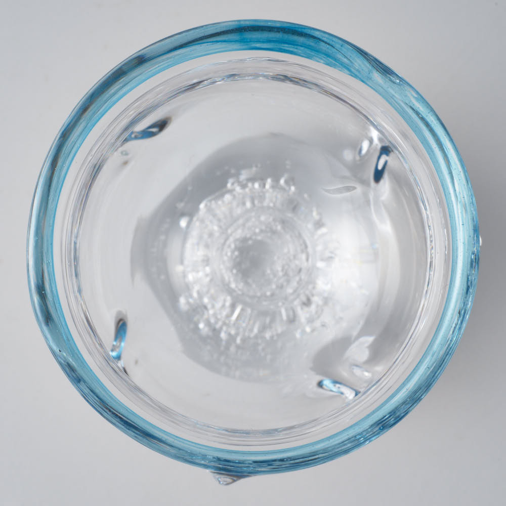 ガラス作家 梶原理恵子 氷玉グラス (口巻きVer.) ブルー ガラス作家 梶原理恵子 ガラスもの