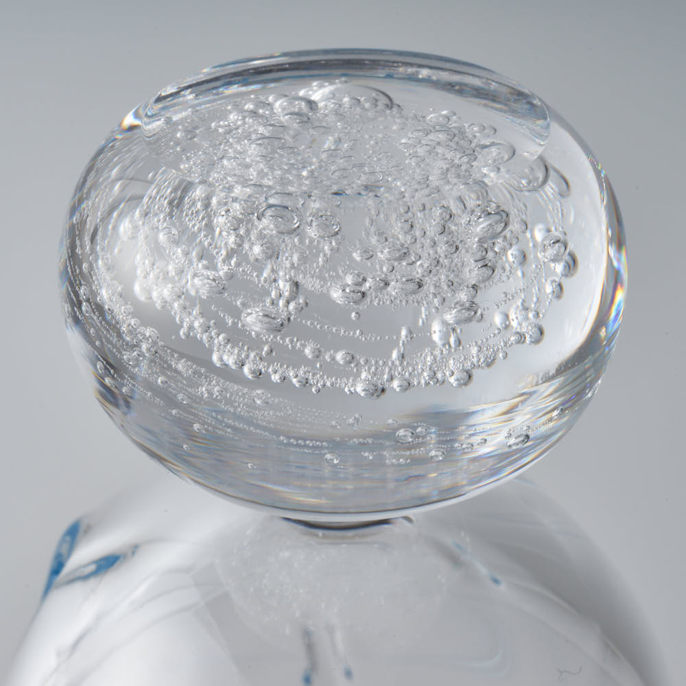 ガラス作家 梶原理恵子 氷玉グラス (口巻きVer.) ブルー ガラス作家 梶原理恵子 ガラスもの