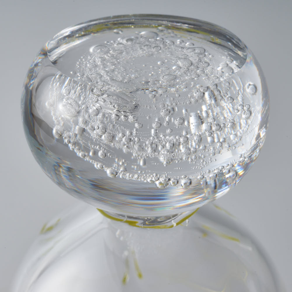 ガラス作家 梶原理恵子 氷玉グラス (口巻きVer.) イエロー ガラス作家 梶原理恵子 ガラスもの