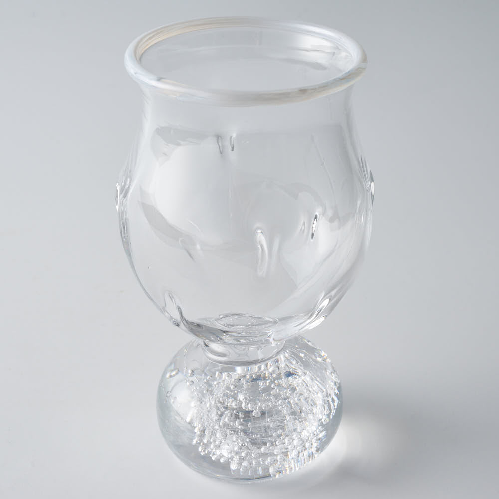 ガラス作家 梶原理恵子 氷玉グラス (口巻きVer.) ホワイト ガラス作家 梶原理恵子 ガラスもの