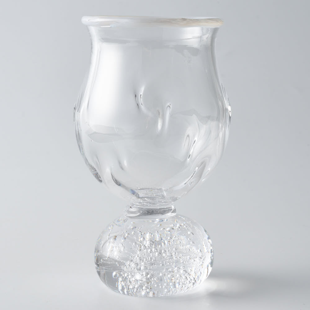 ガラス作家 梶原理恵子 氷玉グラス (口巻きVer.) ホワイト ガラス作家 梶原理恵子 ガラスもの