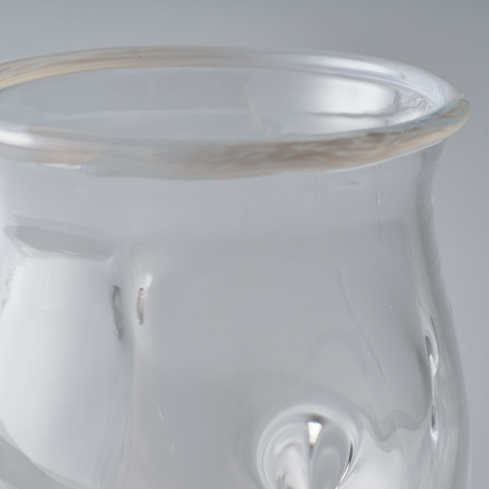 ガラス作家 梶原理恵子 氷玉グラス (口巻きVer.) ホワイト ガラス作家 梶原理恵子 ガラスもの