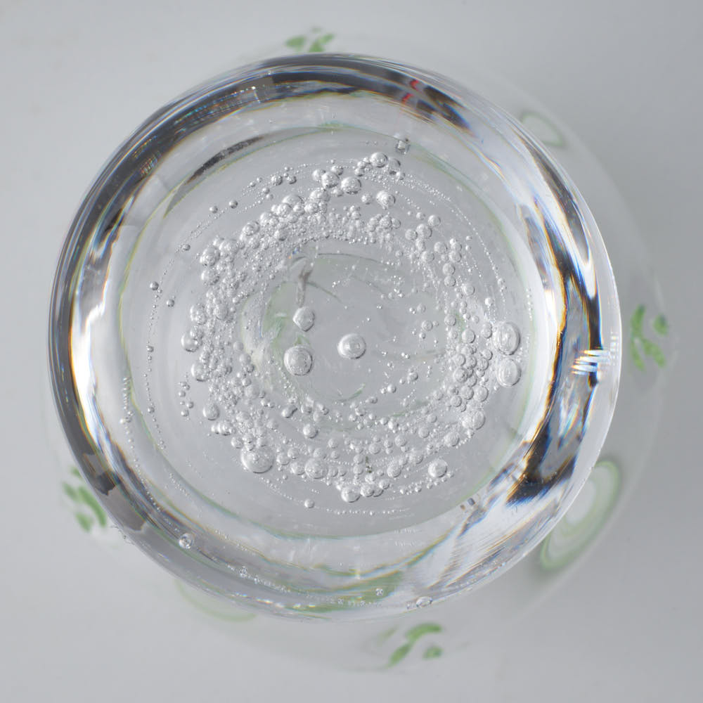 ガラス作家 梶原理恵子 氷玉グラス (口巻きVer.) ライムグリーン ガラス作家 梶原理恵子 ガラスもの