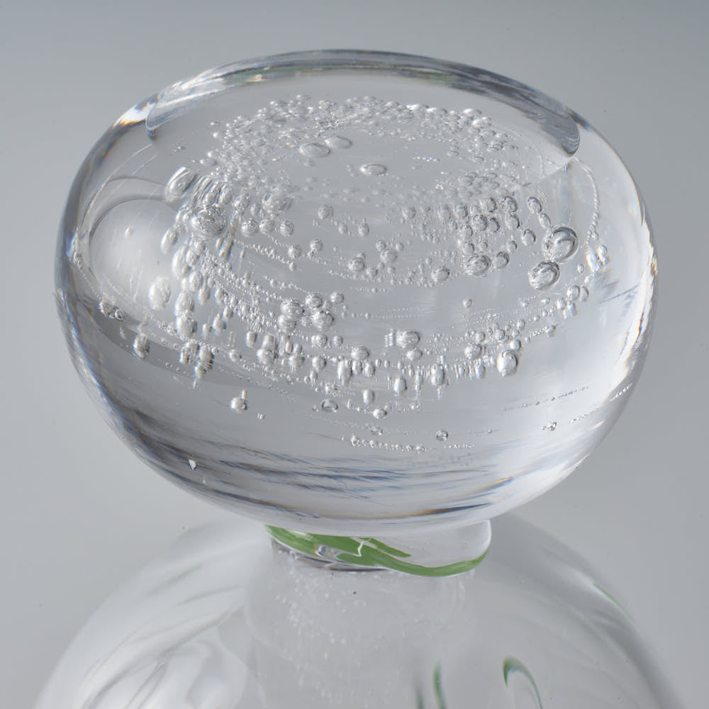 ガラス作家 梶原理恵子 氷玉グラス (口巻きVer.) ライムグリーン ガラス作家 梶原理恵子 ガラスもの