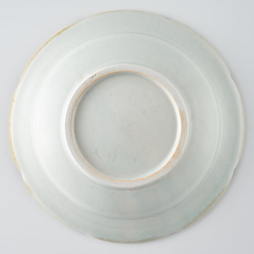 作家 水谷和音 しのぎ輪花 6.5寸リム皿(灰釉) 作家 水谷和音 陶磁器作家もの