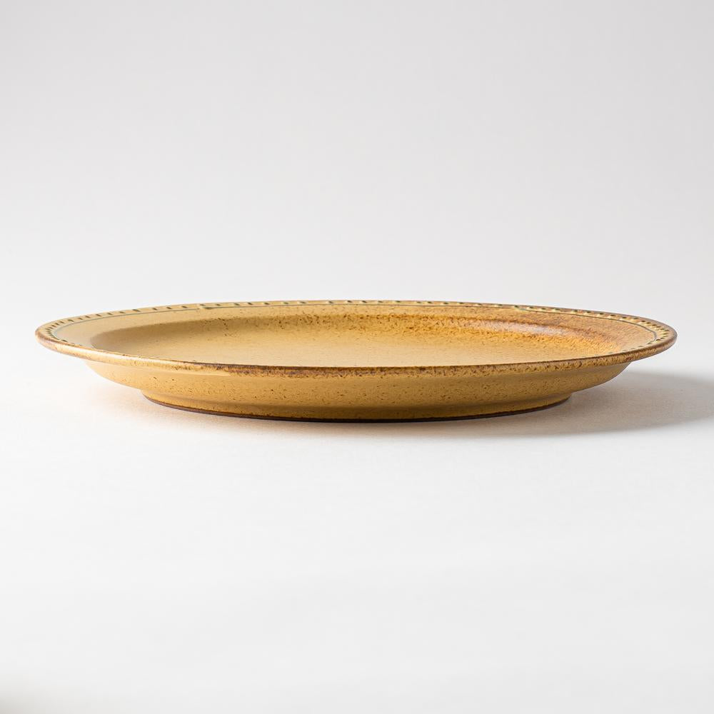波佐見焼 藍染窯 ブロンズ 18センチプレート イエロー ¥2,662 大人の焼き物