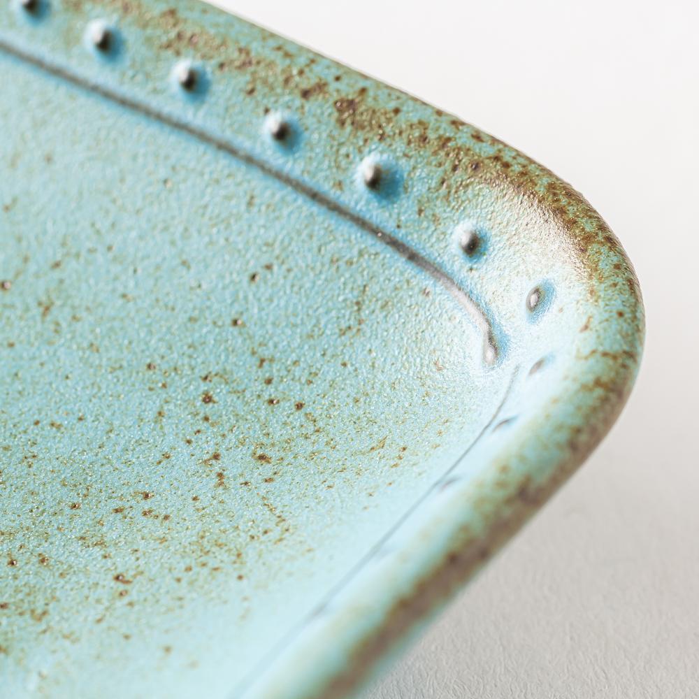 波佐見焼 藍染窯 ブロンズ 正角皿 ブルー 波佐見焼 藍染窯 波佐見焼