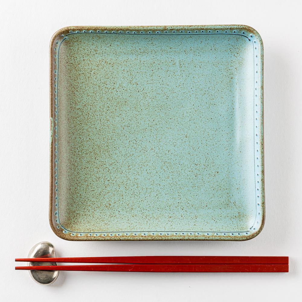 波佐見焼 藍染窯 ブロンズ 正角皿 ブルー 波佐見焼 藍染窯 波佐見焼