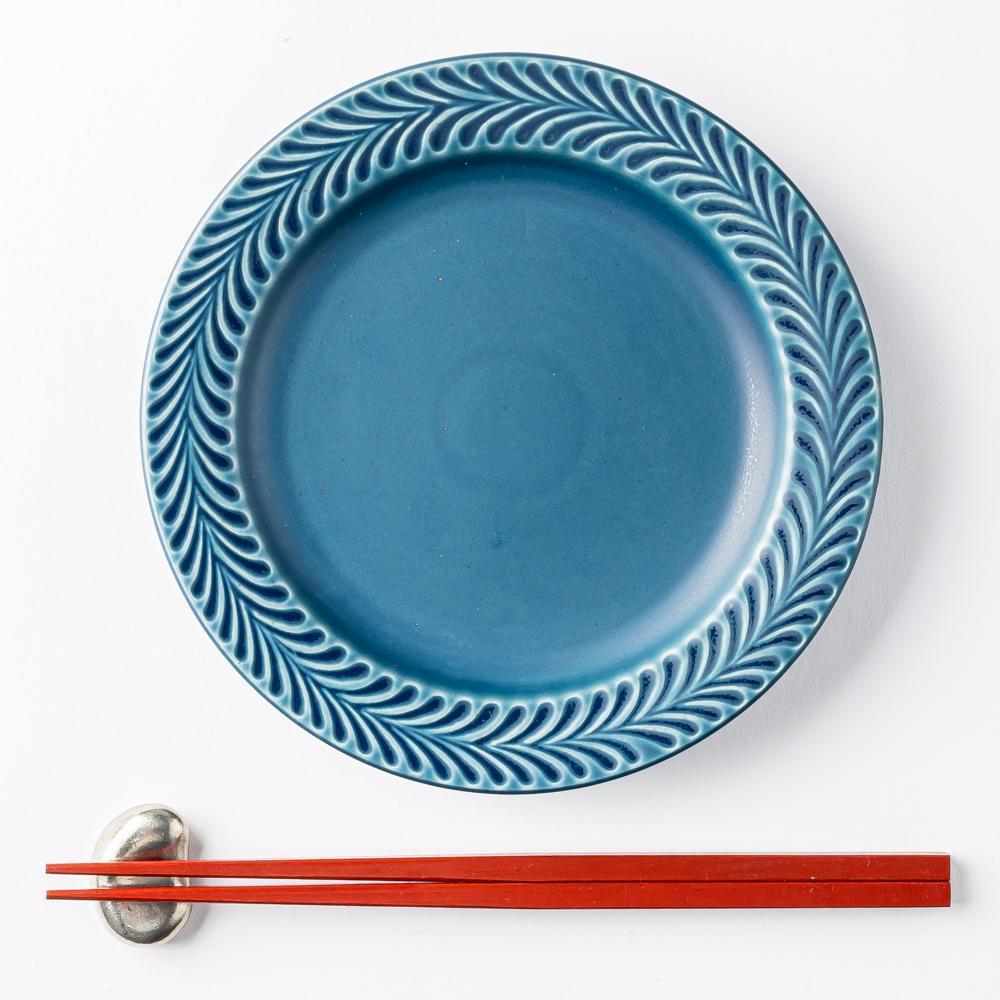 波佐見焼 翔芳窯 ローズマリー リムプレートM(デニム) 波佐見焼 翔芳窯 波佐見焼