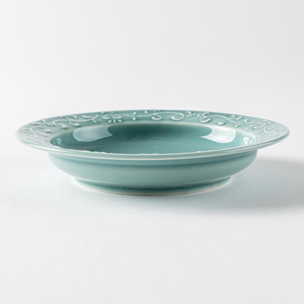 波佐見焼 永泉 いっちんハートフル 4寸皿（ターコイズ） ¥1,320