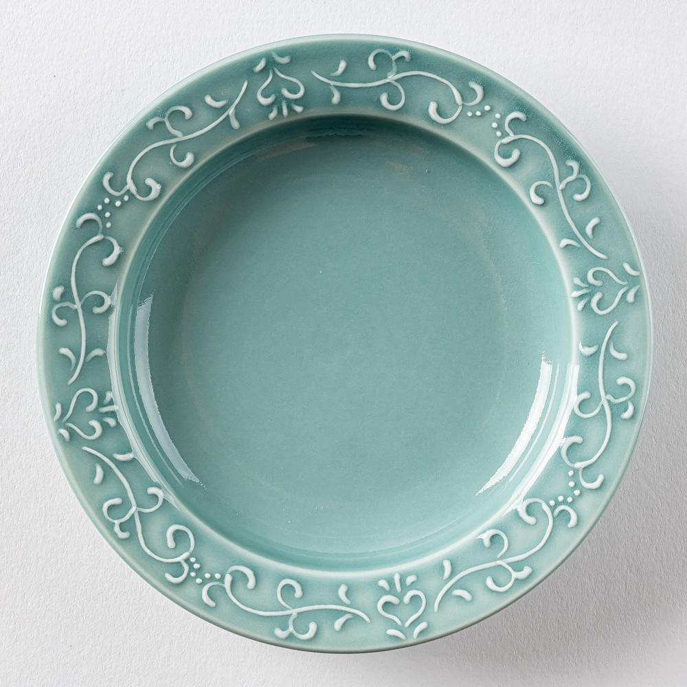 波佐見焼 永泉 いっちんハートフル 4寸皿(ターコイズ) 波佐見焼 永泉 波佐見焼