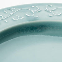 波佐見焼 永泉 いっちんハートフル 6寸リム皿(ターコイズ) 波佐見焼 永泉 波佐見焼