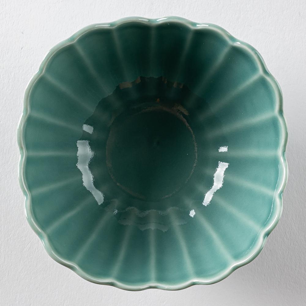 波佐見焼 永泉 ナチュラル四ツ菊 小鉢(ターコイズ) 波佐見焼 永泉 波佐見焼