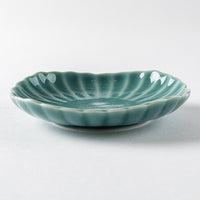 波佐見焼 永泉 ナチュラル四ツ菊 小皿(ターコイズ) 波佐見焼 永泉 波佐見焼