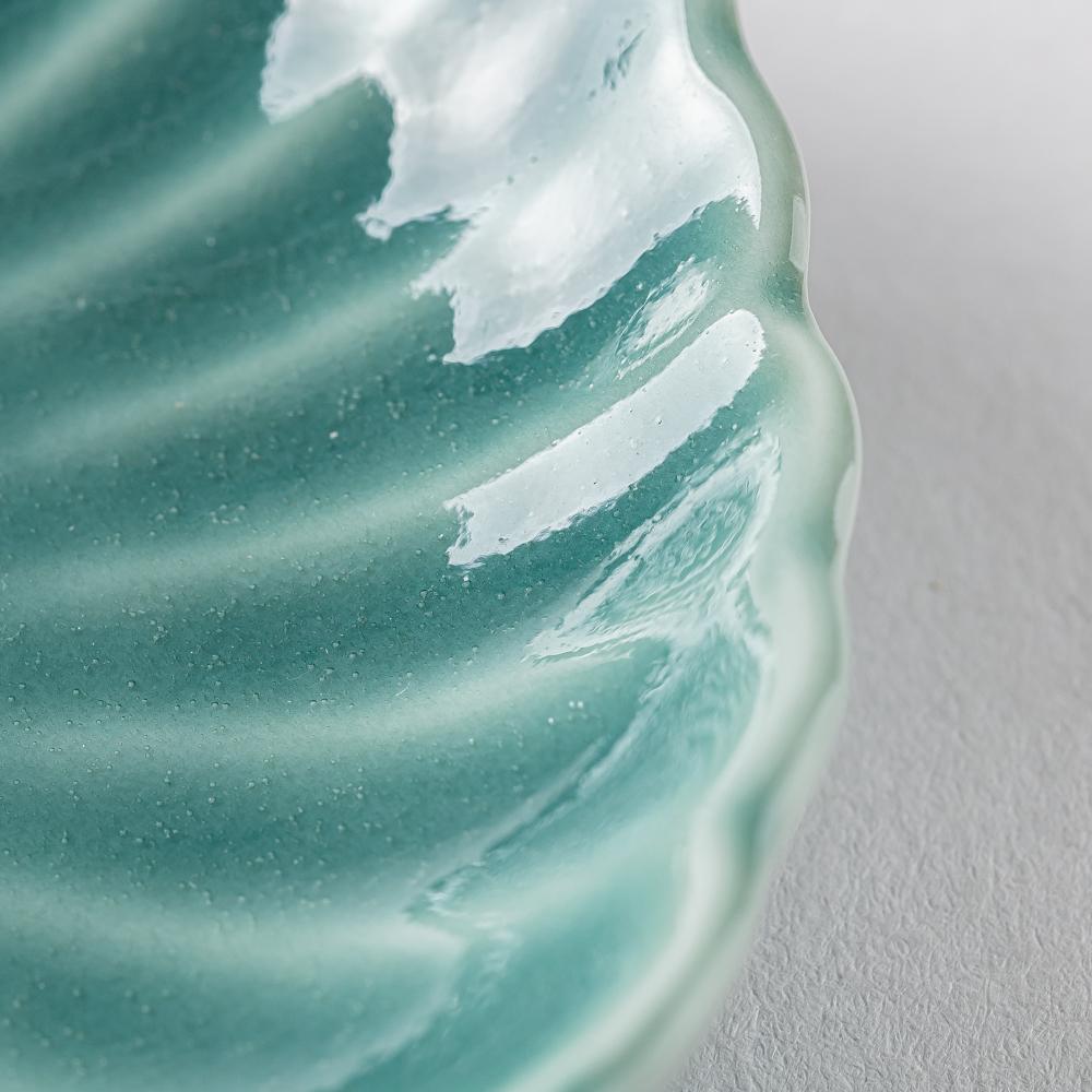 波佐見焼 永泉 ナチュラル四ツ菊 小皿(ターコイズ) 波佐見焼 永泉 波佐見焼