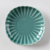 波佐見焼 永泉 ナチュラル四ツ菊 小皿(ターコイズ) 波佐見焼 永泉 波佐見焼