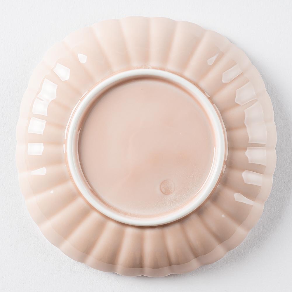 波佐見焼 永泉 ナチュラル四ツ菊 中皿(マーメイドピンク) 波佐見焼 永泉 波佐見焼