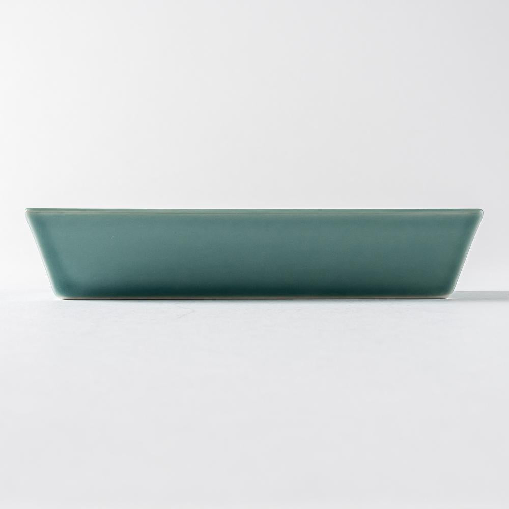 波佐見焼 永泉 十草(角)プレート ディープ(ターコイズ) 波佐見焼 永泉 波佐見焼