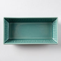 波佐見焼 永泉 十草(角)プレート ディープ(ターコイズ) 波佐見焼 永泉 波佐見焼