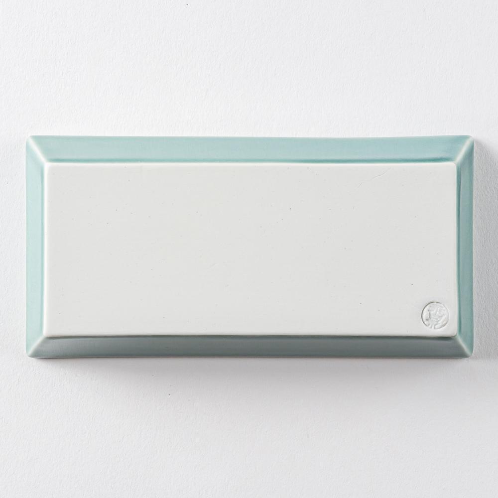 波佐見焼 永泉 十草(角)プレート ディープ(ターコイズ) 波佐見焼 永泉 波佐見焼