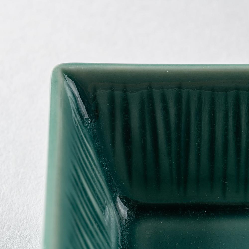 波佐見焼 永泉 十草(角)プレート ディープ(ターコイズ) 波佐見焼 永泉 波佐見焼