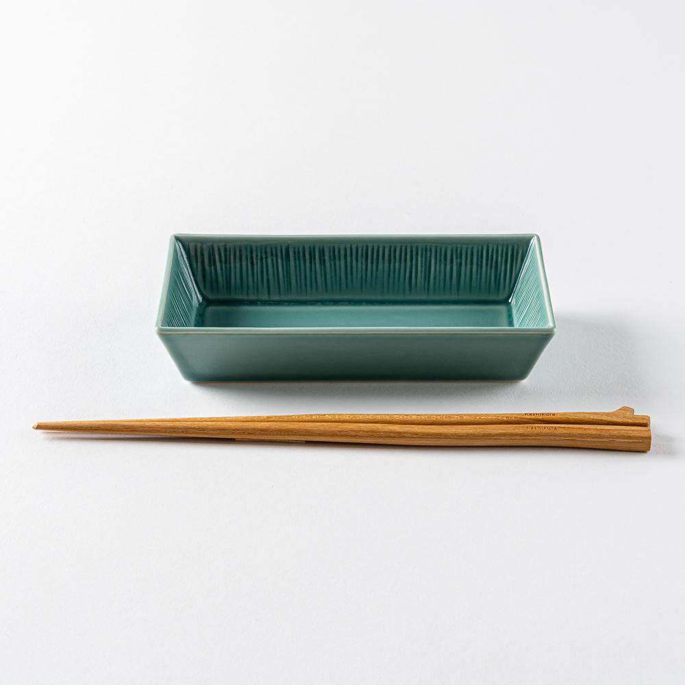 波佐見焼 永泉 十草(角)プレート ディープ(ターコイズ) 波佐見焼 永泉 波佐見焼