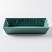 波佐見焼 永泉 十草(角)プレート ディープ(ターコイズ) 波佐見焼 永泉 波佐見焼