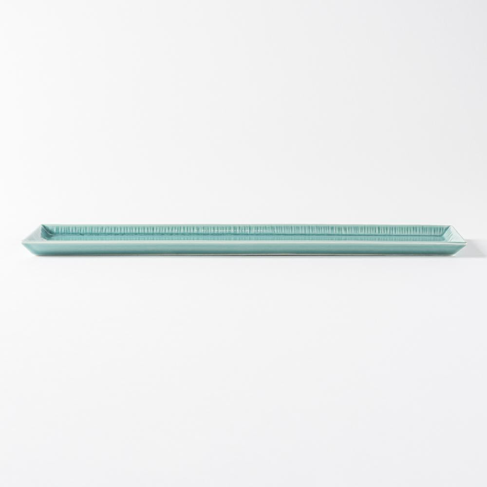 波佐見焼 永泉 十草(角)プレート ハーフ(ターコイズ) 波佐見焼 永泉 波佐見焼