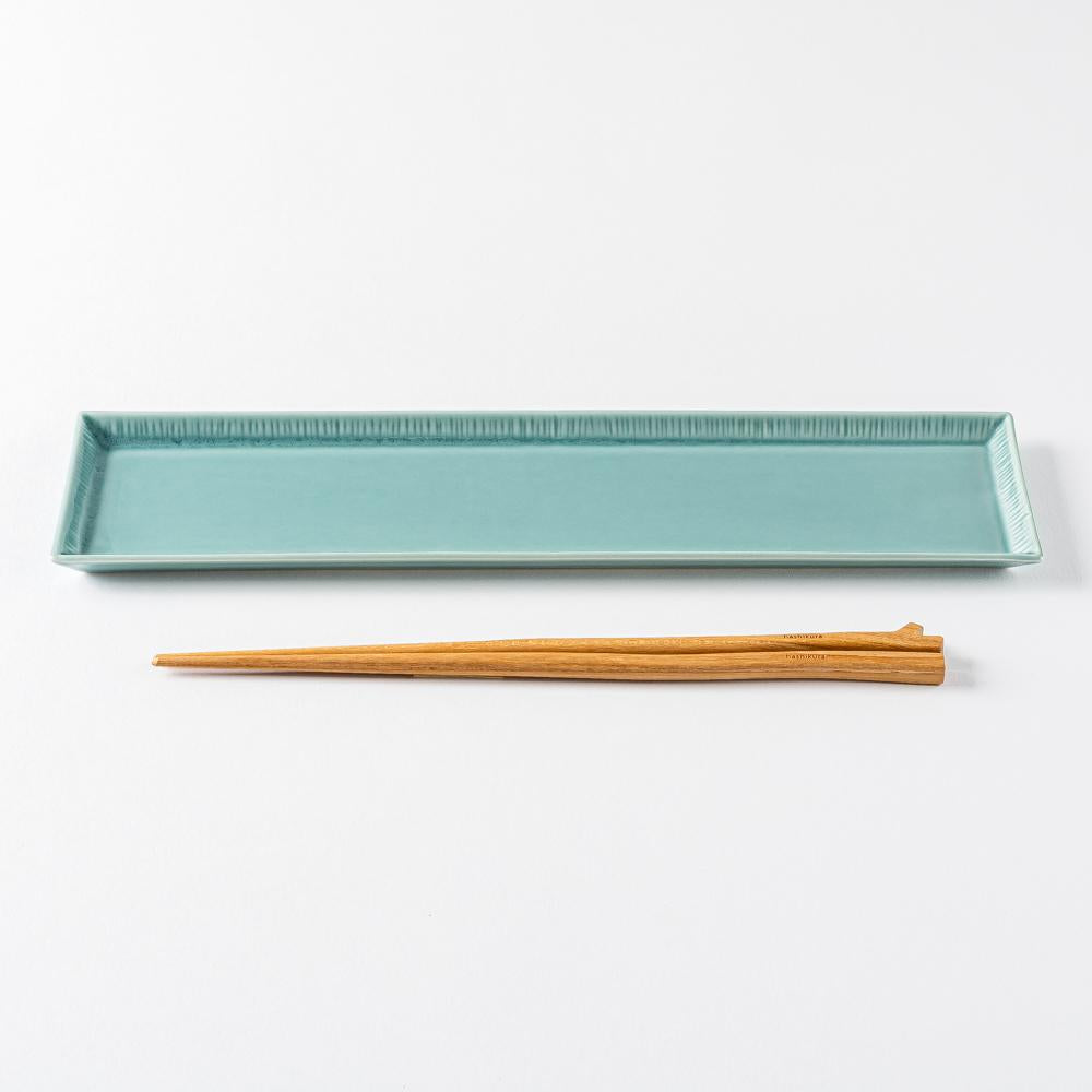 波佐見焼 永泉 十草(角)プレート ハーフ(ターコイズ) 波佐見焼 永泉 波佐見焼