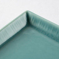 波佐見焼 永泉 十草(角)プレート ハーフ(ターコイズ) 波佐見焼 永泉 波佐見焼