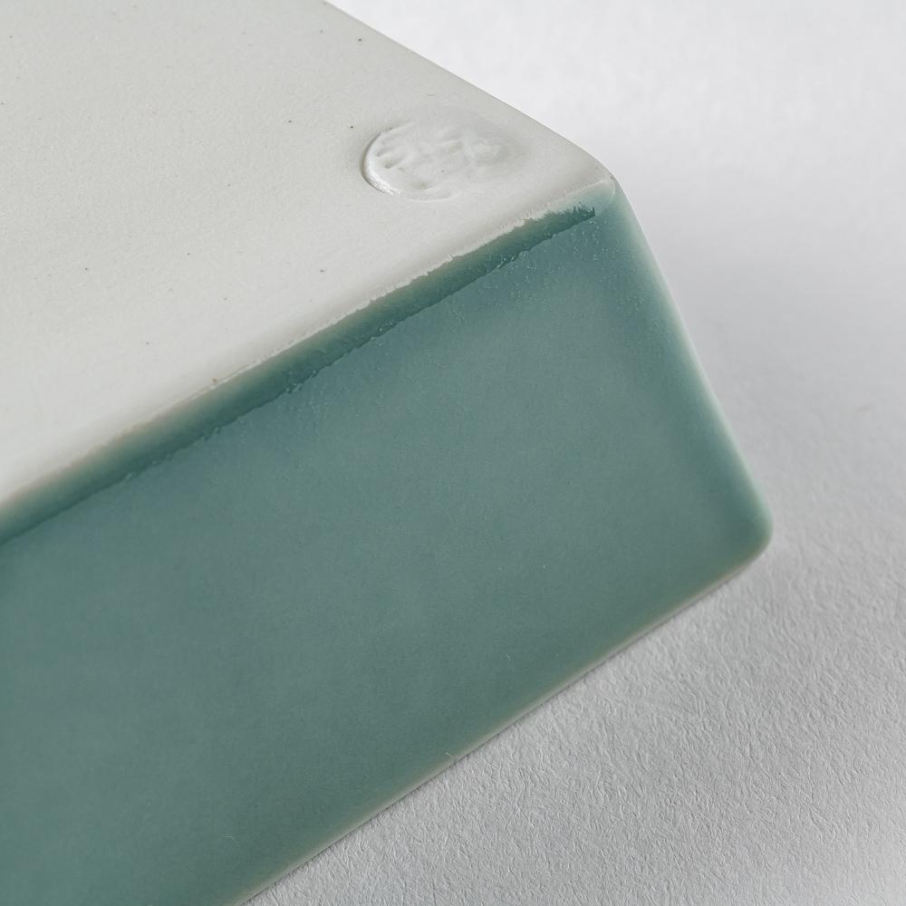 波佐見焼 永泉 十草(角)プレート ミニディープ(ターコイズ) 波佐見焼 永泉 波佐見焼