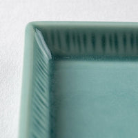 波佐見焼 永泉 十草(角)プレート スクエア(ターコイズ) 波佐見焼 永泉 波佐見焼