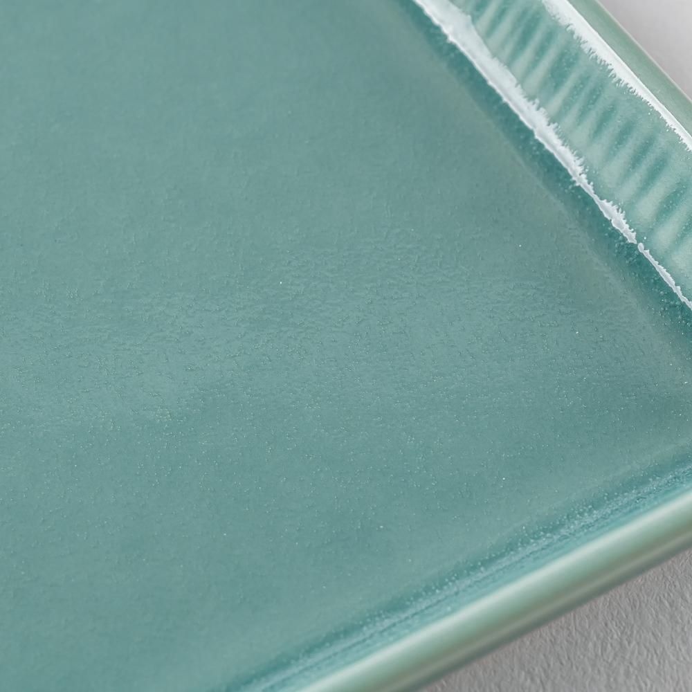 波佐見焼 永泉 十草(角)プレート スクエア(ターコイズ) 波佐見焼 永泉 波佐見焼