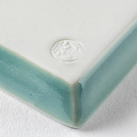 波佐見焼 永泉 十草(角)プレート スクエア(ターコイズ) 波佐見焼 永泉 波佐見焼