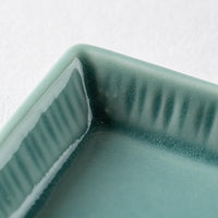 波佐見焼 永泉 十草(角)プレート スクエア(ターコイズ) 波佐見焼 永泉 波佐見焼