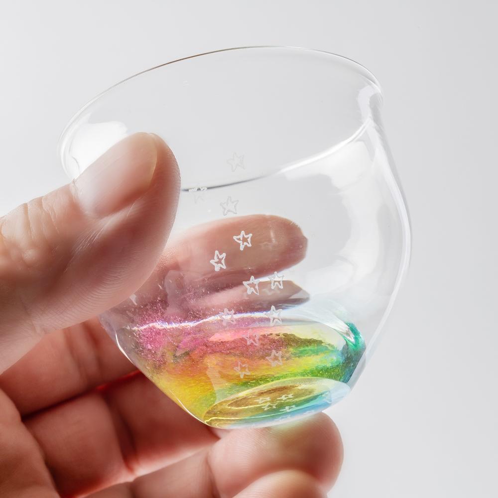 ガラス作家 竹田舞由子 ぐいのみ「にじとほし」 ガラス作家 竹田舞由子 ガラスもの