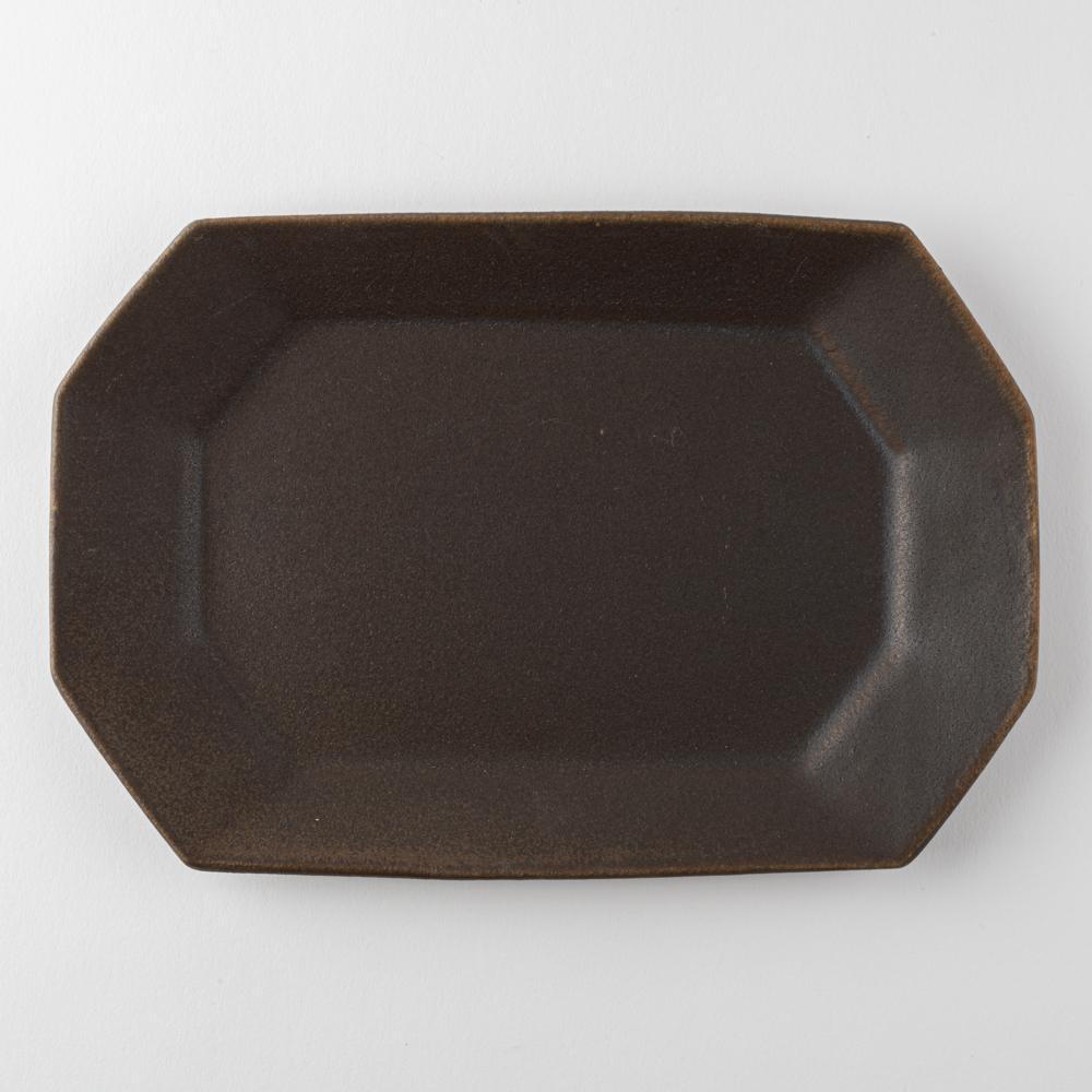 古谷製陶所 サビ釉 八角プレート 大 信楽焼 古谷製陶所 信楽焼