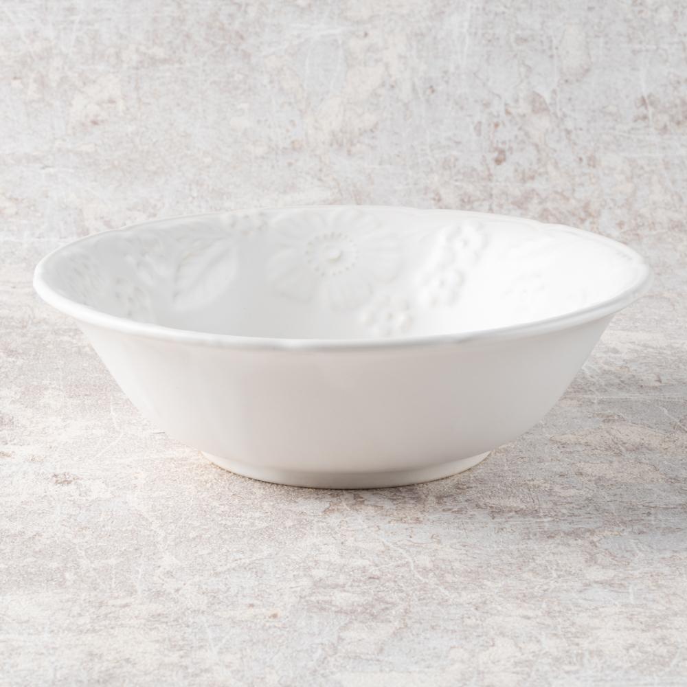 光泉窯 マーガレット柄 レリーフ ボウル 小鉢 (白マット) 萬古焼 光泉窯 萬古焼