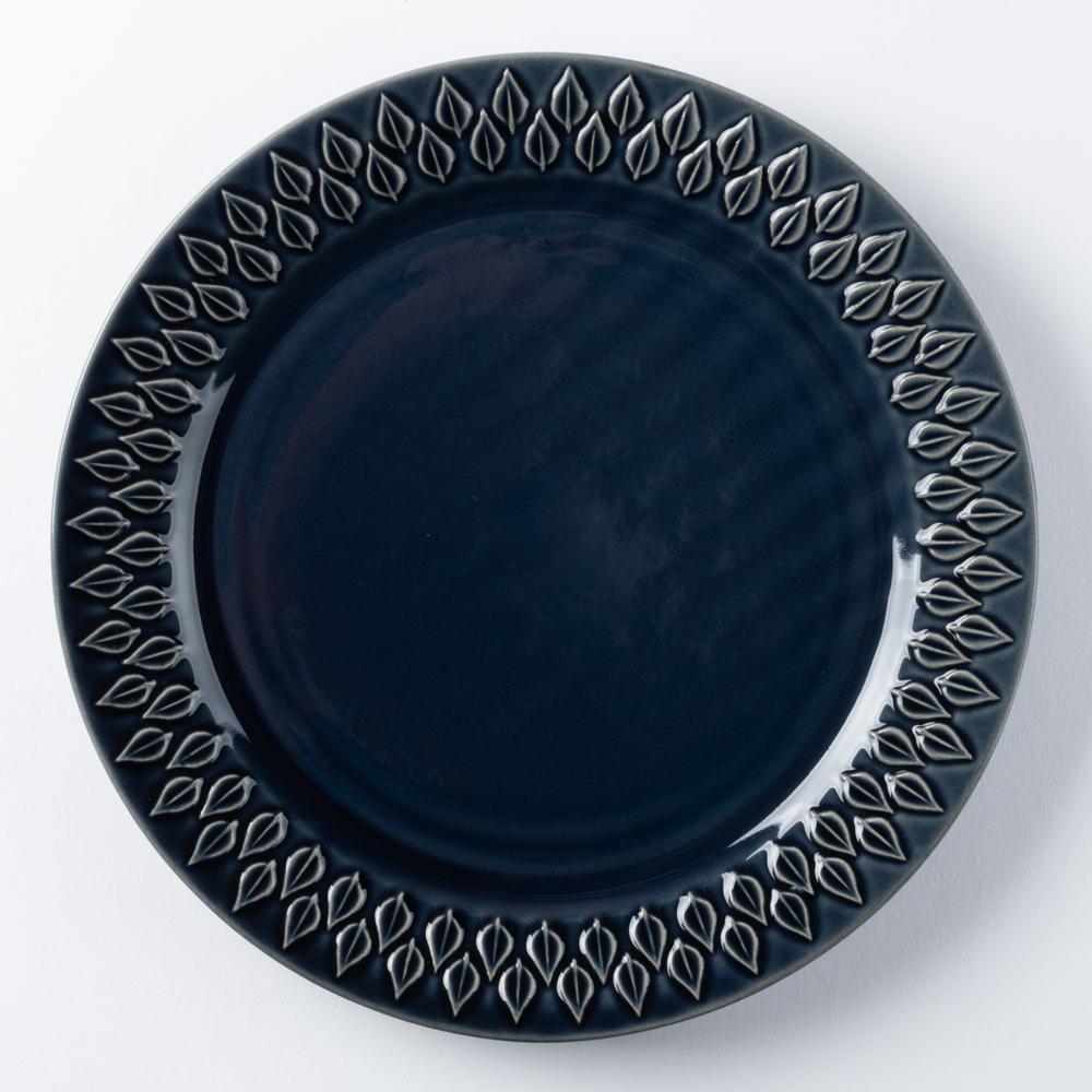 光泉窯 リーフ柄プレート 大(瑠璃) 萬古焼 光泉窯 萬古焼